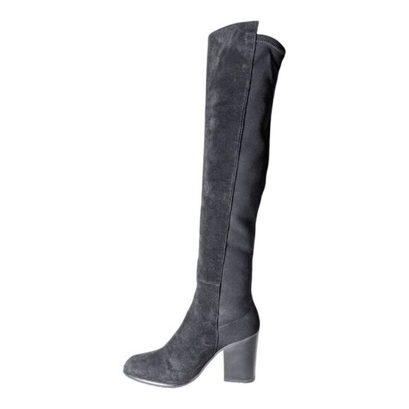 STUART WEITZMAN Hijack Over The Knee Suede Stretch-Back Boot In Black Size 6M - Picture 7 of 9
